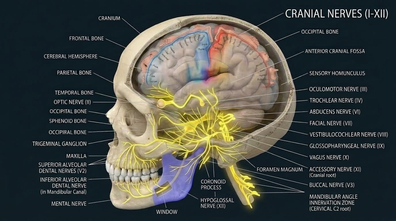 Capa 4: Inervación Dental V2/V3 y C2